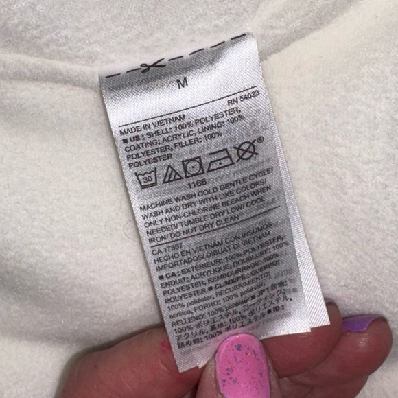 Old Navy puffer white vest fleece lined size Medium - Picture 9 of 9